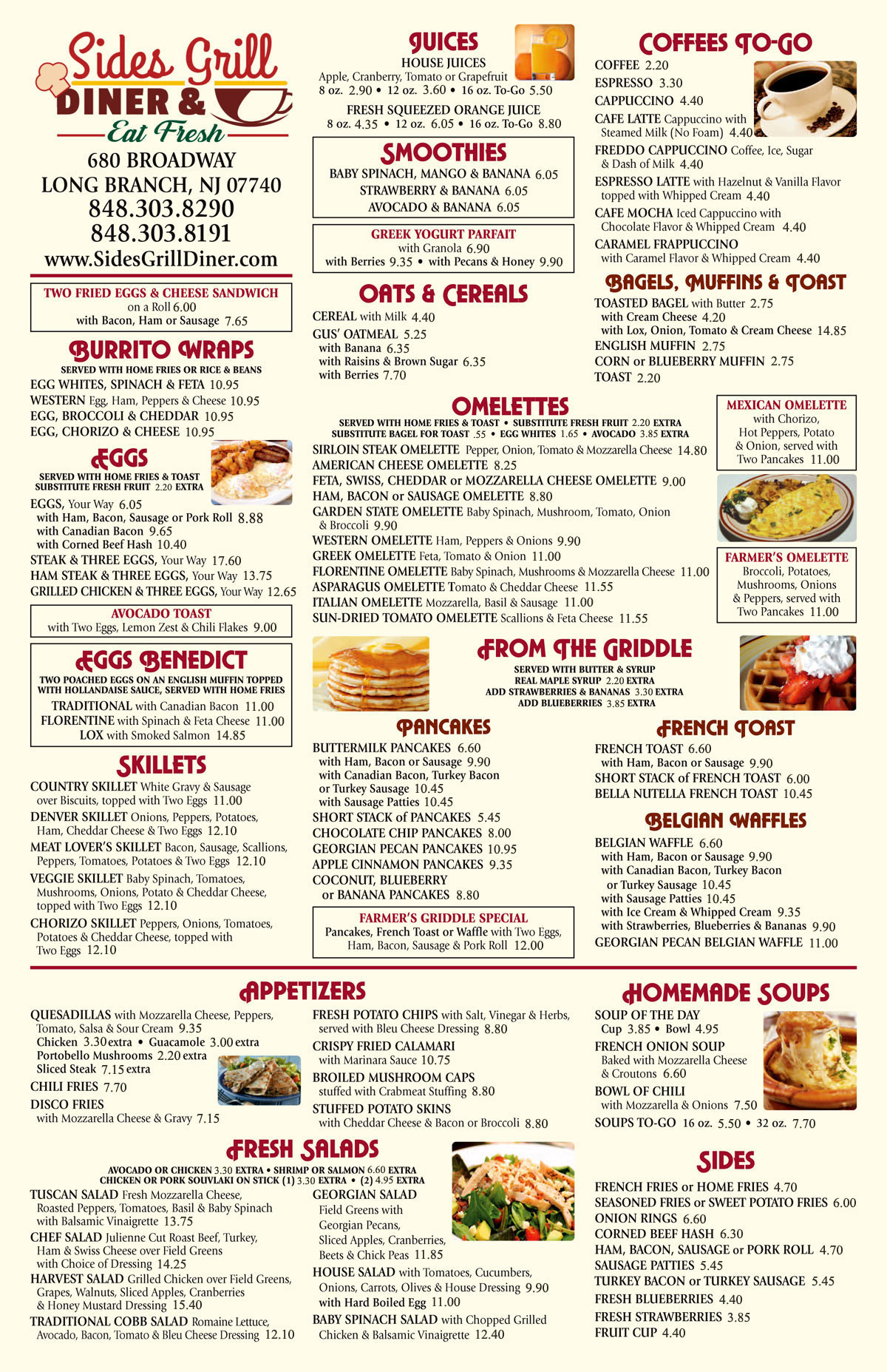 MENUS Sides Grill Diner Cafe